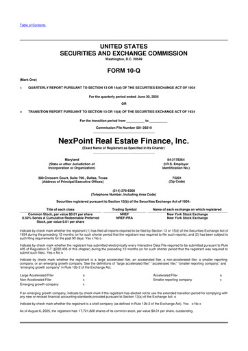Vorschaubild NexPoint Real Estate Finance 10-Q Quartalsbericht 2025 