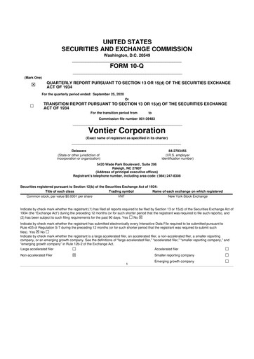 Miniature Vontier 10-Q Rapport trimestriel 2020 