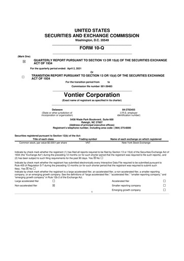 Miniature Vontier 10-Q Rapport trimestriel 2021 
