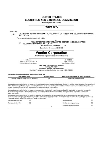 Miniature Vontier 10-Q Rapport trimestriel 2022 