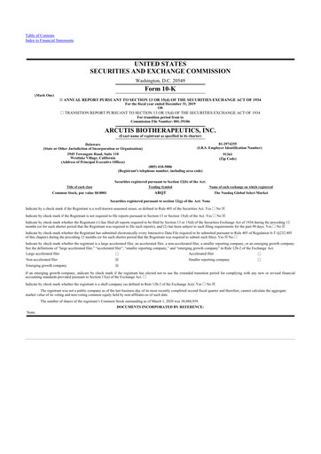 Thumbnail Arcutis Biotherapeutics 10-K Annual Report 