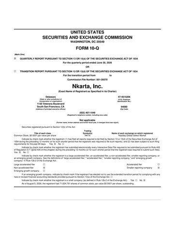 Thumbnail Nkarta 10-Q Quarterly Report FY2026 