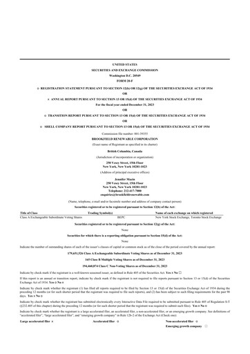 Thumbnail Brookfield Renewable 20-F Annual Report 2023