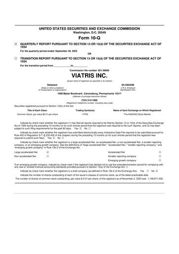 Thumbnail Viatris 10-Q Quarterly Report FY2023 