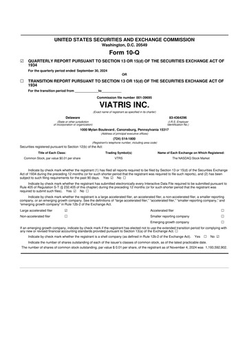 Thumbnail Viatris 10-Q Quarterly Report FY2024 