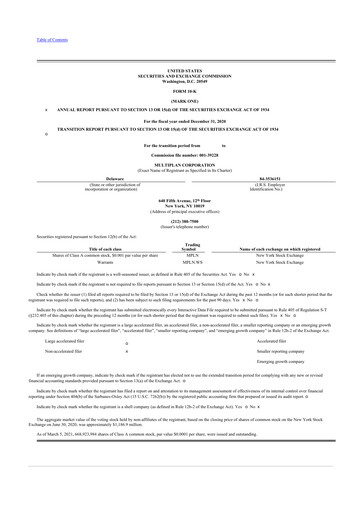 Miniature Claritev 10-K Rapport annuel 2020