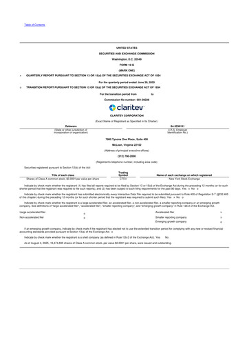 Thumbnail Claritev 10-Q Quarterly Report FY2025 