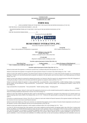 Thumbnail Rush Street Interactive 10-K Annual Report 2024