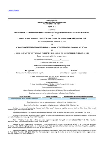 Thumbnail International General Insurance Holdings Ltd. 20-F Annual Report 
