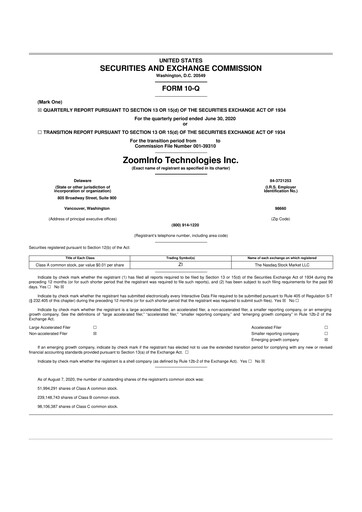 Thumbnail ZoomInfo 10-Q Quarterly Report FY2020 