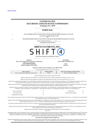 Miniature Shift4 Payments
 10-K Rapport annuel 2024