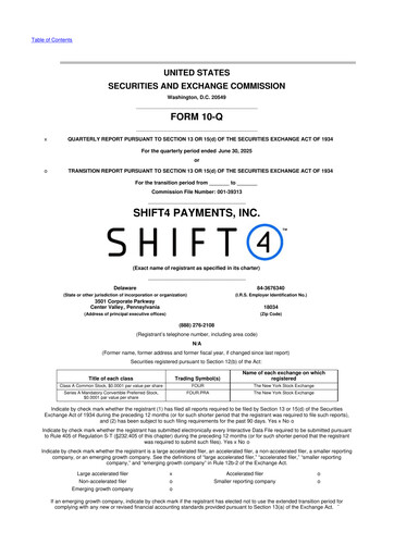 Thumbnail Shift4 Payments
 10-Q Quarterly Report FY2025 