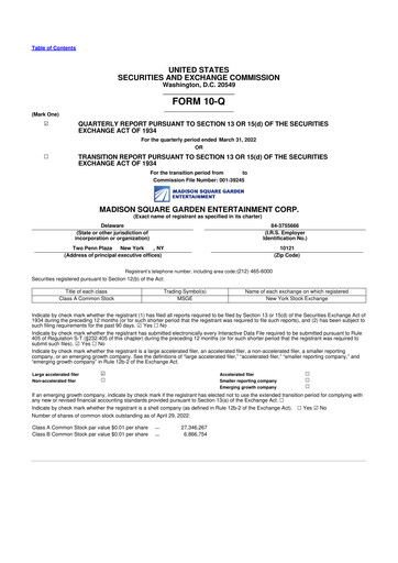 Thumbnail Sphere Entertainment 10-Q Quarterly Report FY2022 
