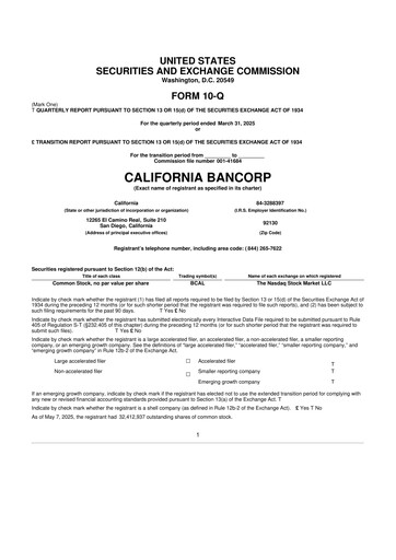 Thumbnail California BanCorp 10-Q Quarterly Report FY2025 