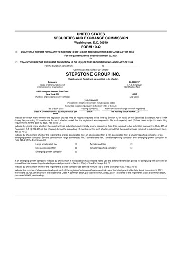 Thumbnail StepStone Group
 10-Q Quarterly Report FY2022 