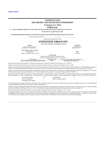 Vorschaubild StepStone Group
 10-K Jahresbericht 2022