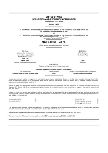 Thumbnail Netstreit 10-Q Quarterly Report FY2022 