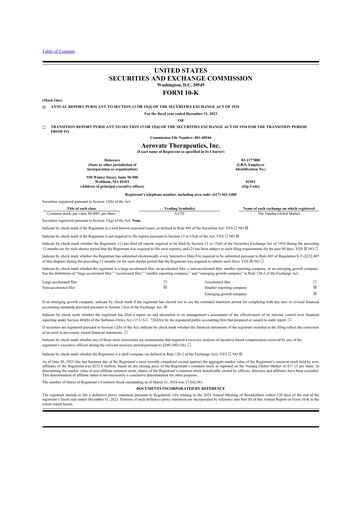 Thumbnail Aerovate Therapeutics 10-K Annual Report 2023