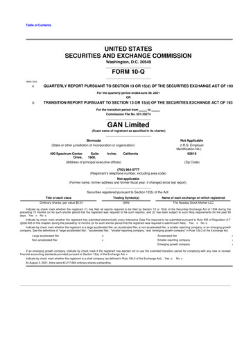 Thumbnail GAN 10-Q Quarterly Report FY2021 