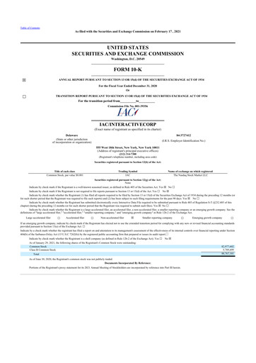 Thumbnail IAC Inc. 10-K Annual Report 2020