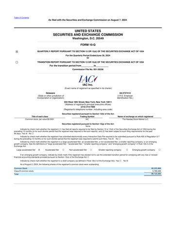 Thumbnail IAC Inc. 10-Q Quarterly Report FY2024 