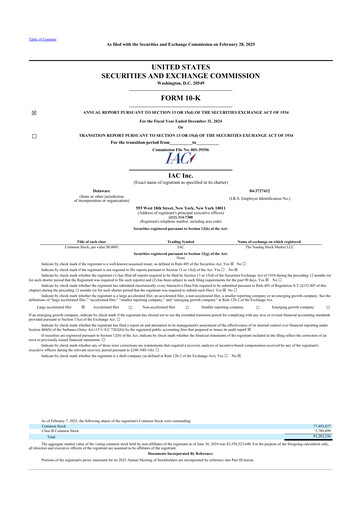 Thumbnail IAC Inc. 10-K Annual Report 2024