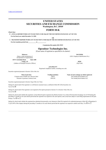 Thumbnail Opendoor 10-K Annual Report 2020