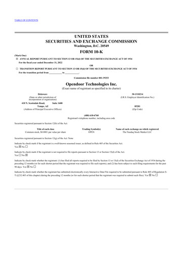 Thumbnail Opendoor 10-K Annual Report 2022