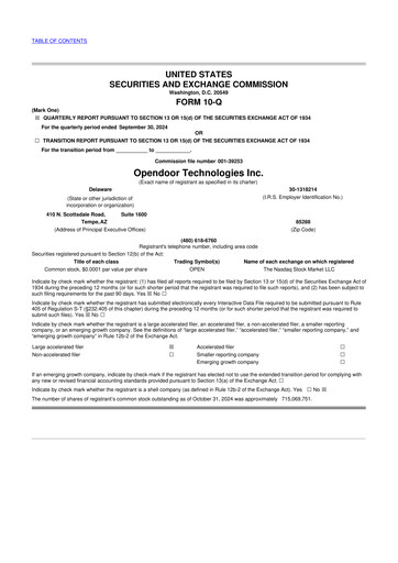 Thumbnail Opendoor 10-Q Quarterly Report FY2024 
