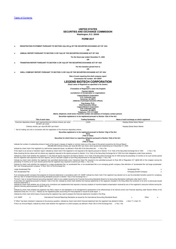 Thumbnail Legend Biotech 20-F Annual Report 2025