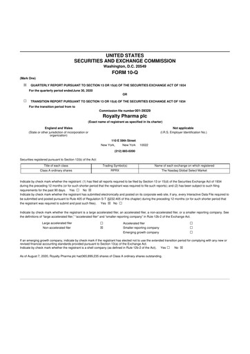 Thumbnail Royalty Pharma 10-Q Quarterly Report FY2020 