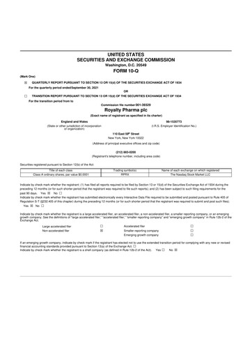 Thumbnail Royalty Pharma 10-Q Quarterly Report FY2021 