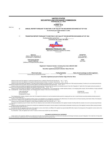 Thumbnail Mission Produce 10-K Annual Report 2023