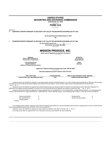 Thumbnail Mission Produce 10-Q Quarterly Report FY2025 