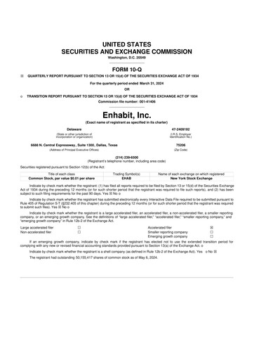 Miniature Enhabit 10-Q Rapport trimestriel 2024 
