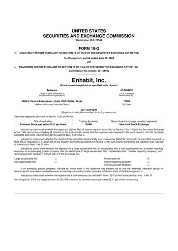 Miniature Enhabit 10-Q Rapport trimestriel 2024 