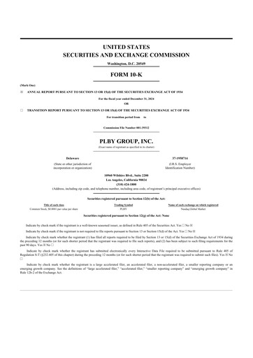 Thumbnail PLBY Group (Playboy) 10-K Annual Report 2024