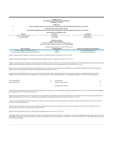Thumbnail Eos Energy Enterprises 10-K Annual Report 2023