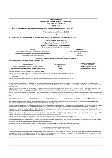 Thumbnail Evolv Technologies 10-K Annual Report 2025