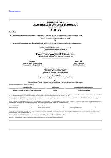 Thumbnail Evolv Technologies 10-Q Quarterly Report FY 
