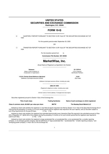 Thumbnail MarketWise 10-Q Quarterly Report FY 