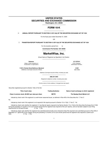 Thumbnail MarketWise 10-K Annual Report 