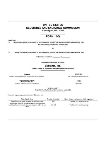 Thumbnail System1 10-Q Quarterly Report FY2022 