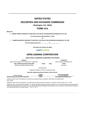 Miniature Open Lending 10-K Rapport annuel 2025