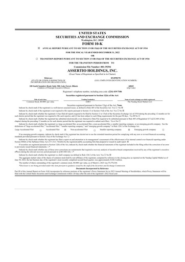 Vorschaubild Assertio Holdings 10-K Jahresbericht 2022