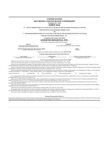 Vorschaubild Assertio Holdings 10-K Jahresbericht 2023