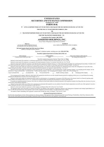 Vorschaubild Assertio Holdings 10-K Jahresbericht 2024