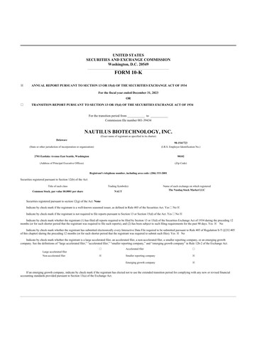 Vorschaubild Nautilus Biotechnology 10-K Jahresbericht 2023