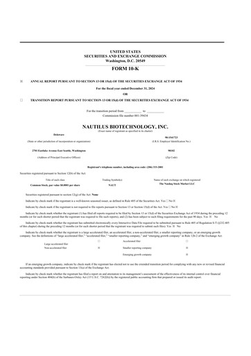 Vorschaubild Nautilus Biotechnology 10-K Jahresbericht 2024