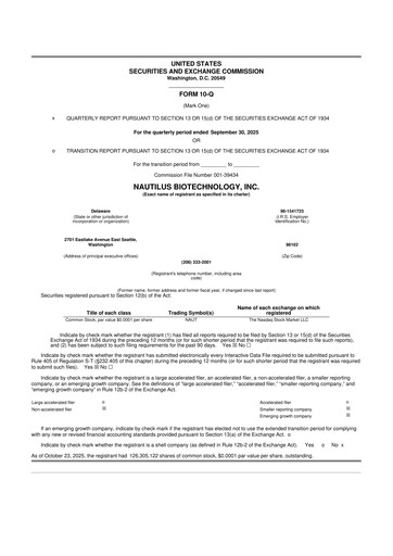 Vorschaubild Nautilus Biotechnology 10-Q Quartalsbericht 2025 